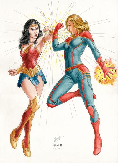 Wonder Woman VS Captain Marvel by cretaceo on DeviantArt