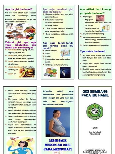 PDF Leaflet Gizi Seimbang Pada Ibu Hamil - Compress | PDF