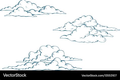 Set of cumulus clouds Royalty Free Vector Image