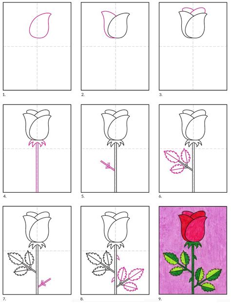 Easy Drawing Of A Rose