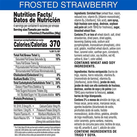 Pop Tart Nutrition Facts Strawberry | Besto Blog