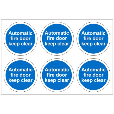 Automatic Fire Door Keep Clear Stickers | Fire Door Signs | Safety ...