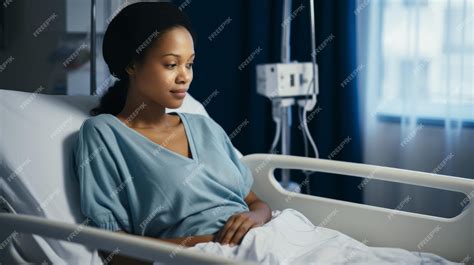 Premium AI Image | a pregnant woman in a hospital bed