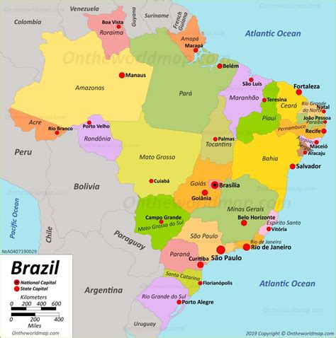 Brazil Political Map - Ontheworldmap.com