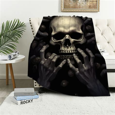 EastSmooth Horror Skull Blanket Halloween Scary Cursed Hands Bloody ...