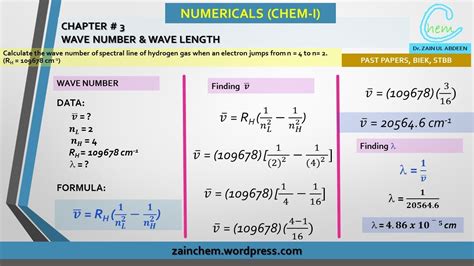 NUMERICAL Wave Number & Wave Length of Radiations on Electron ...