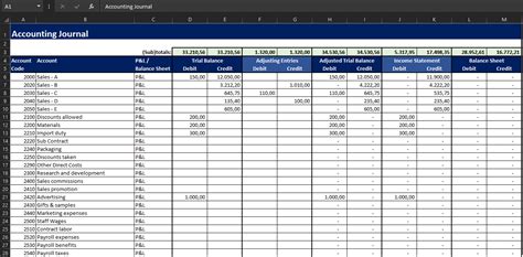 Accounting Journal Excel Template