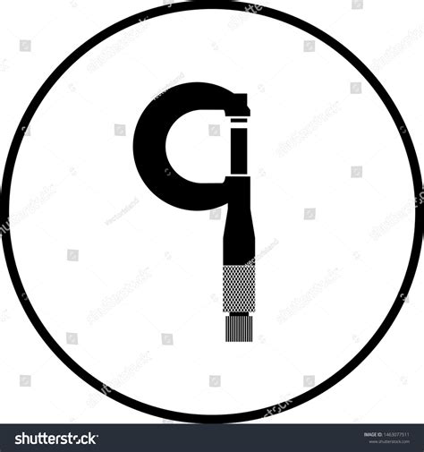 Symbol Depicting Micrometer Measuring Tool Stock Vector (Royalty Free ...