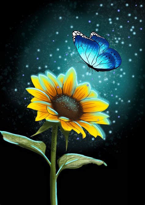 Nat 🦋 on Twitter | Small canvas art, Sunflower wallpaper, Flower art ...