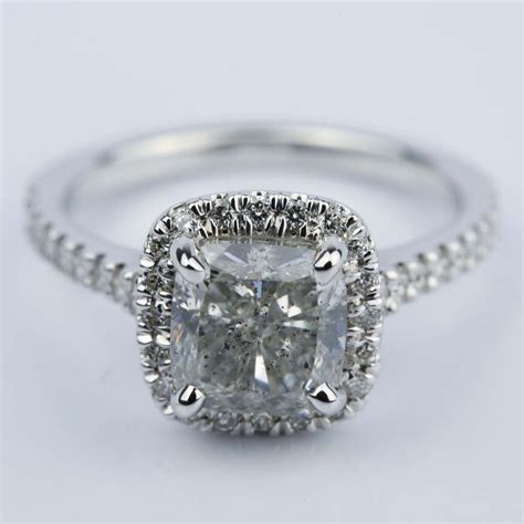 3 Carat Cushion Cut Halo Diamond Engagement Ring