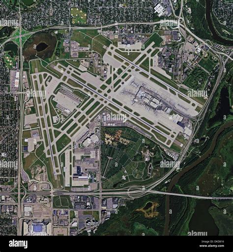 aerial photo map of Minneapolis St Paul International Airport Stock ...