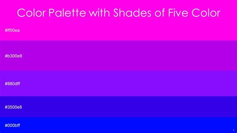 Color Palette With Five Shade Magenta Fuchsia Electric Violet Electric ...