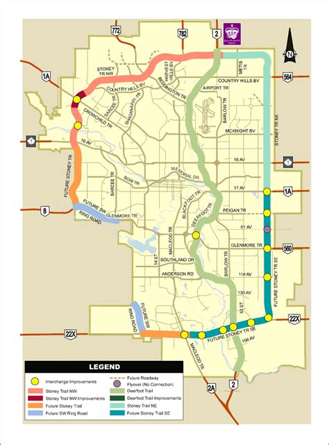 Calgary Ring Road Map: Government of Alberta Ministry of Transportation ...