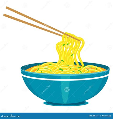 Chinese Noodles And Chopsticks Stock Vector - Image: 67897317