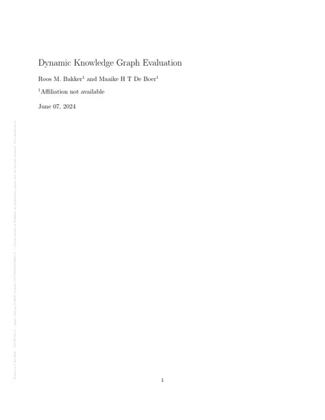 (PDF) Dynamic Knowledge Graph Evaluation