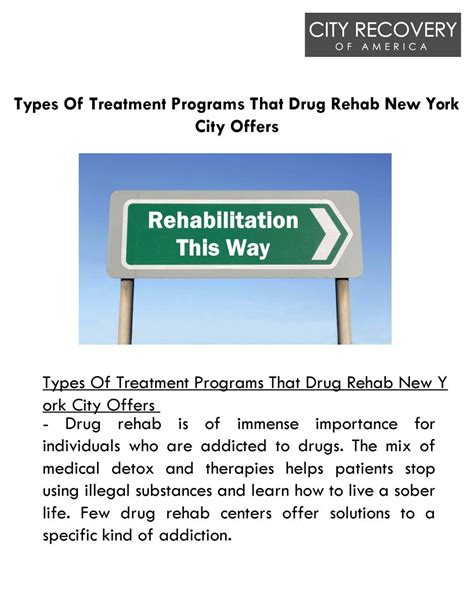 Types Of Treatment Programs That Drug Rehab New York City Offers by ...