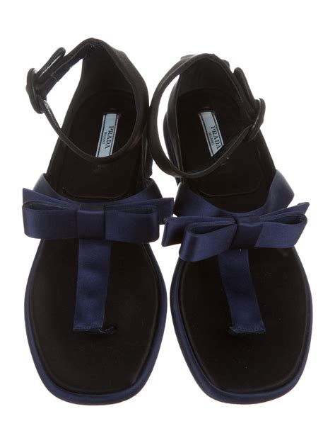 Prada Satin Bow Sandals - Shoes - PRA144514 | The RealReal