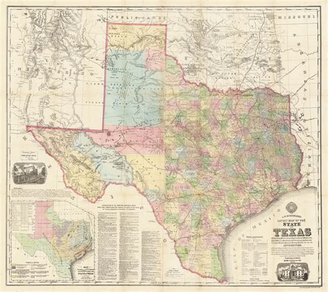 Landmark 1874 map of Texas by Anton Roessler - Rare & Antique Maps