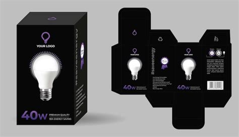 Premium Vector | LED Bulb Box Packaging Design Electronic product ...