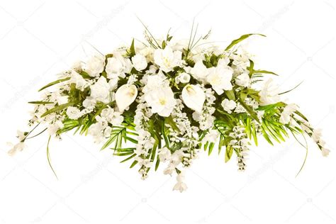 Silk casket cover funeral flower arrangement Stock Photo by ©RobHainer ...