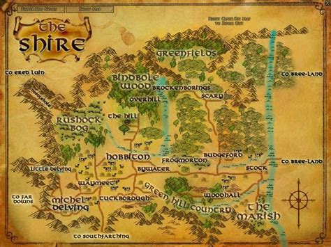 Lord Of The Rings Map Of The Shire