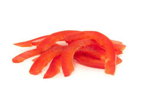 Red bell pepper slices stock image. Image of white, healthy - 16863151