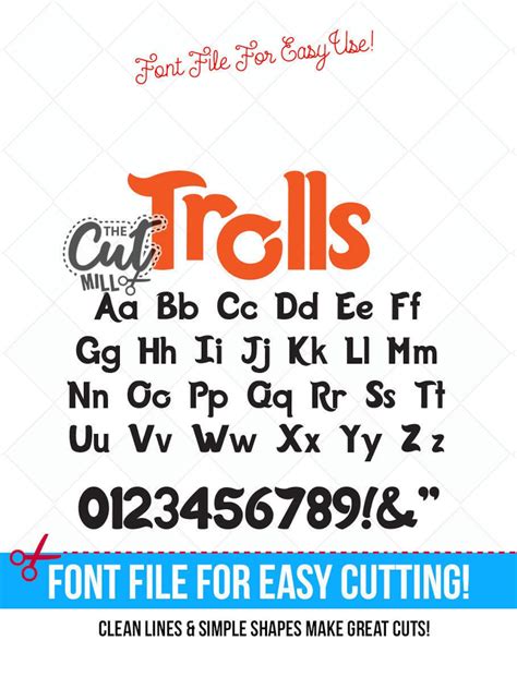 Trolls Inspired Svg Font, Trolls Font, Trolls Svg Cut Files, Svg ...