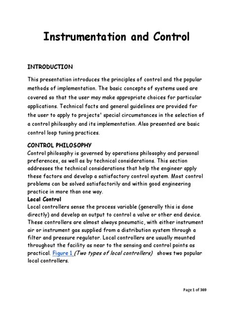 Instrumentation and Control | PDF | Control Theory | Control System