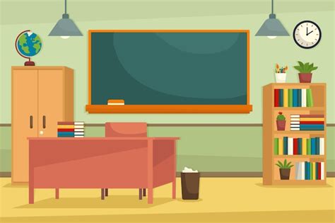 Free Vector | Empty classroom interior, school or college class