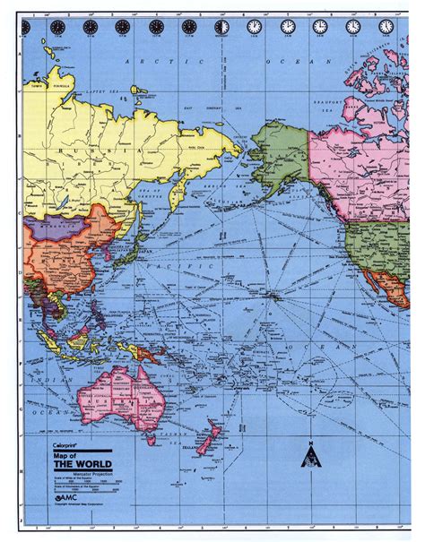 Pacific Ocean Time Zone Map