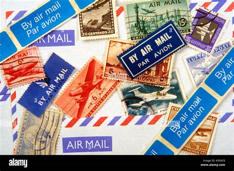 Airmail stamps hi-res stock photography and images - Alamy