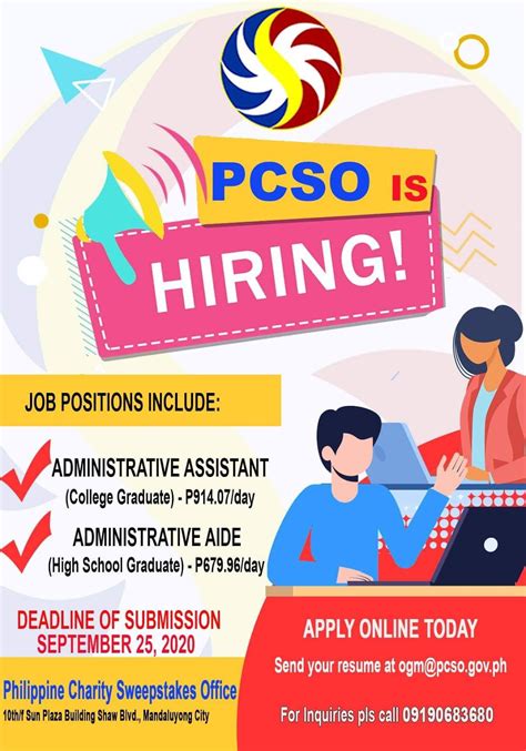 GobyerKnows: APPLY ONLINE NOW! PCSO is Hiring Administrative Positions