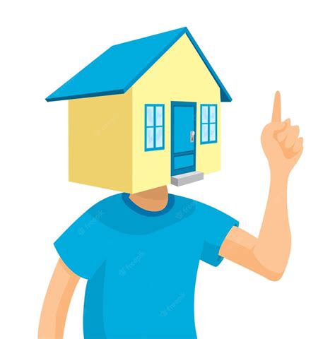 Premium Vector | Man with house on his head