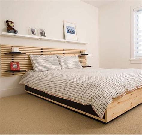 Wooden Wall Mounted Wall Mounted Headboards With Shelves : Spacious ...