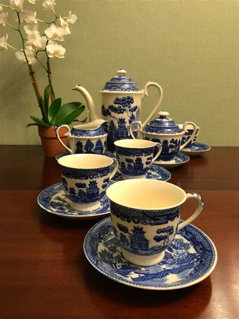 Vintage Blue Willow Childs Tea set, Tea Party Set, Blue Willow 1930s ...