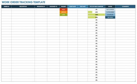 Work Order Tracking Excel Template