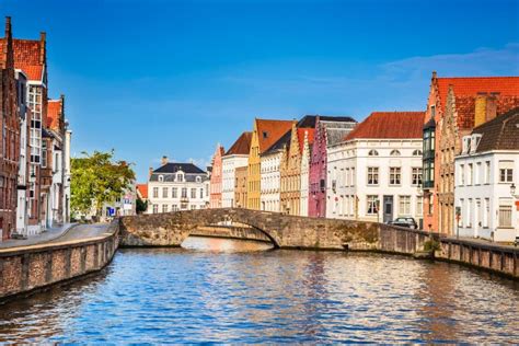 Bruges canal, Belgium stock photo. Image of landmark - 65584998