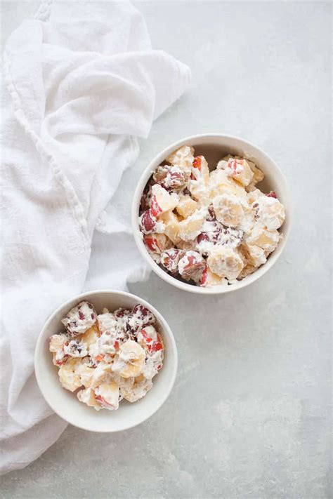 Fruit Salad with Whipped Cream - A Joyfully Mad Kitchen