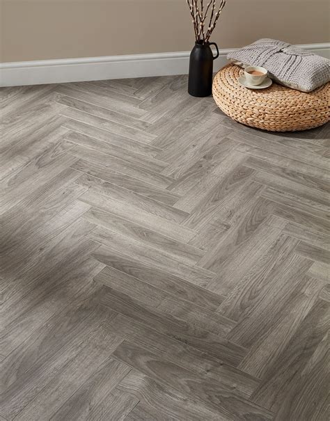 Vintage Chateau Herringbone - Light Grey Laminate Flooring | Direct ...