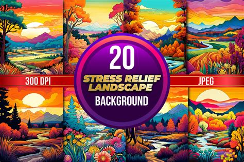 Stress Relief Landscape Background Graphic by ColorBound Books ...