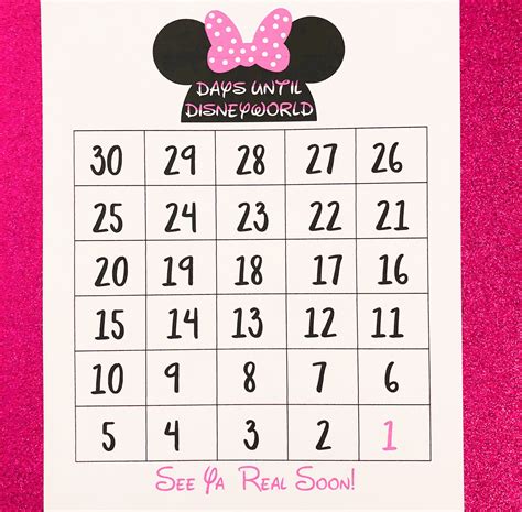 Disney Extended Hours Calendar