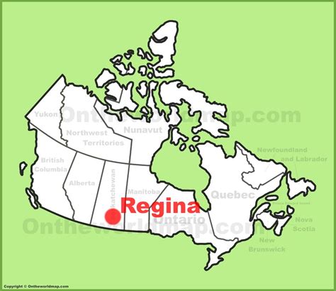 Regina location on the Canada Map - Ontheworldmap.com