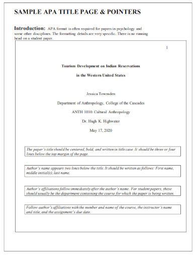 APA Title Page - Examples, Format, PDF | Examples