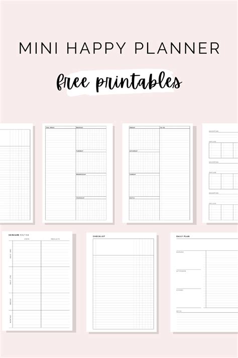 Free Mini Happy Planner Printables | Happy planner free printable ...