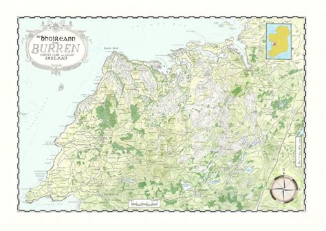 The Burren, Map of the Burren, County Clare Map. - Etsy