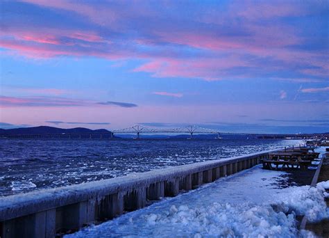 Hudson River Frozen At Irvington Photograph by Nancy Wilt - Fine Art ...