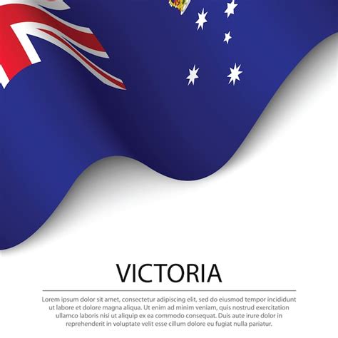 Premium Vector | Waving flag of Victoria is a state of Australia on ...