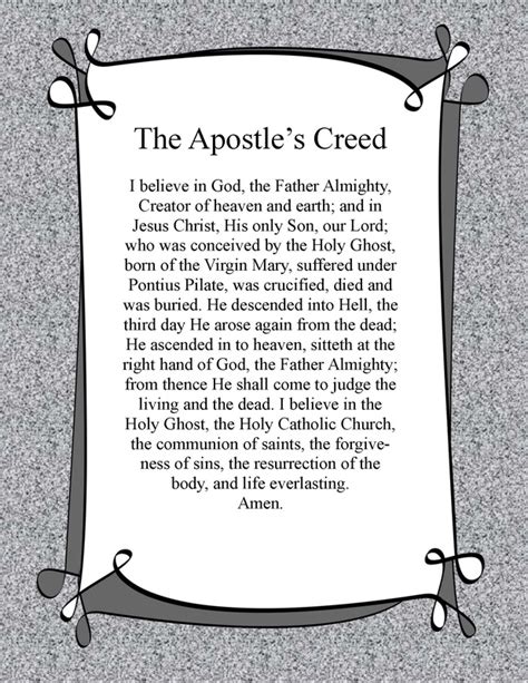 Apostles Creed Prayer New Version Printable - Printable Templates