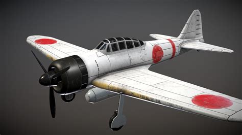 WW2 Japanese Fighter Aircraft A6M Zero - Buy Royalty Free 3D model by ...