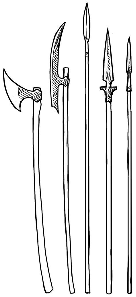 Viking pole weapons, dane axe, Atgeir, spear, winged spear, (trowing ...